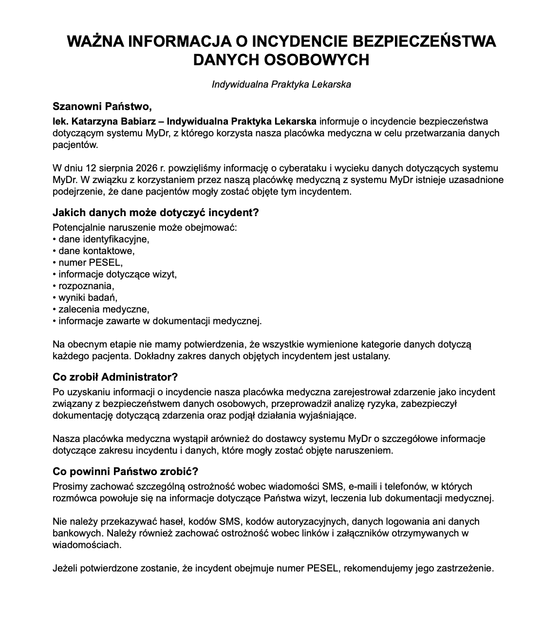 Ogłoszenie